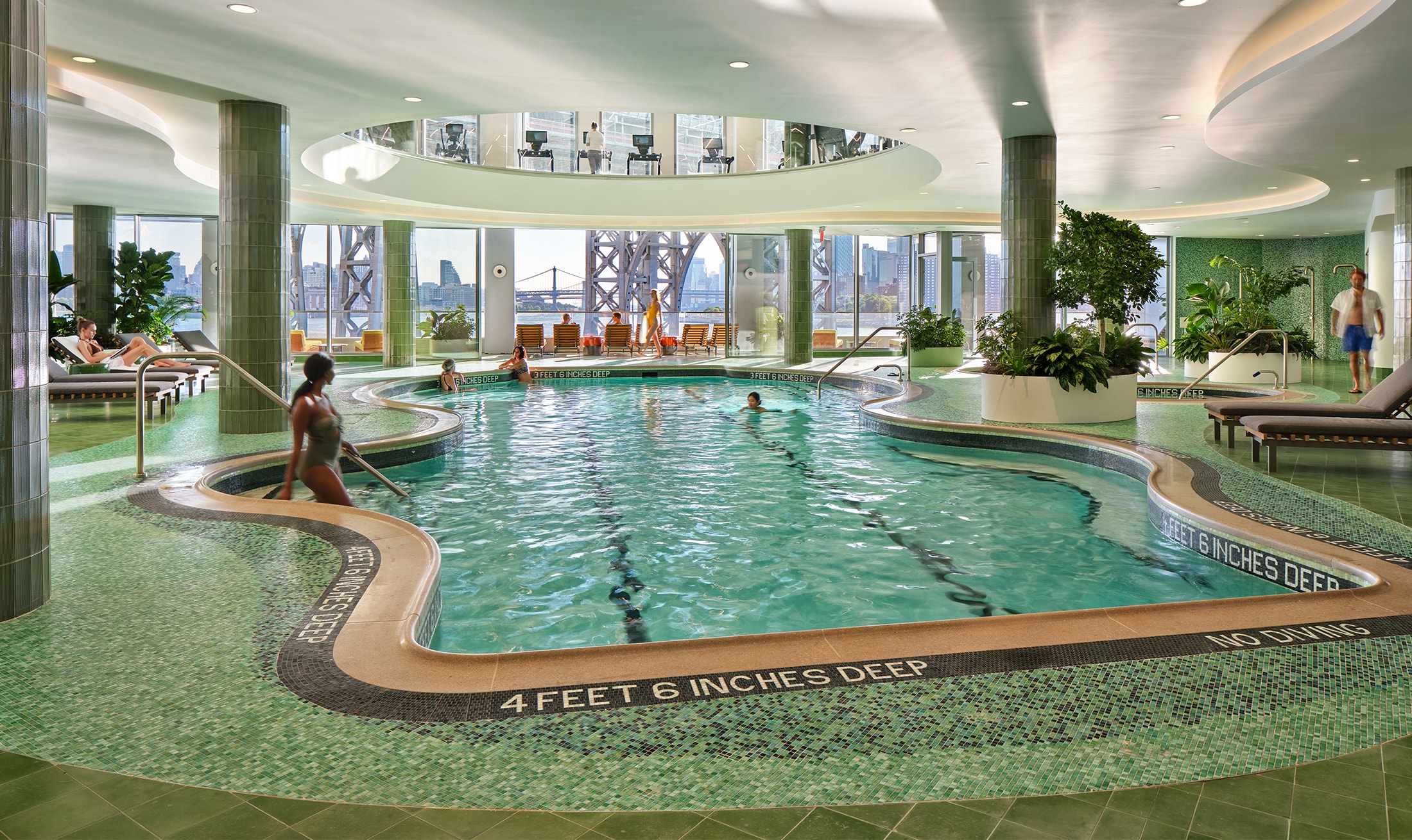Aquatics Center with heated pool, sauna and steam room